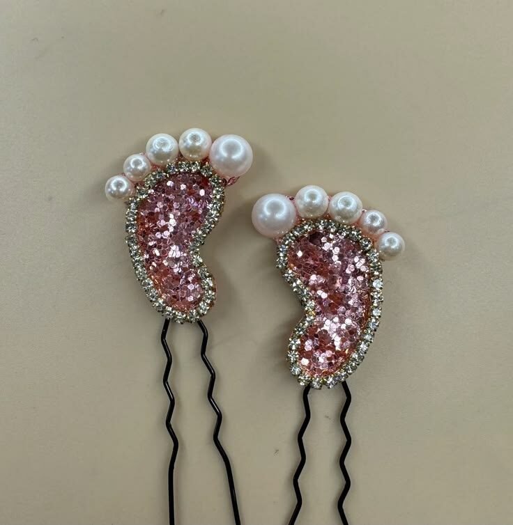 Baby Footprint Hairpin Set