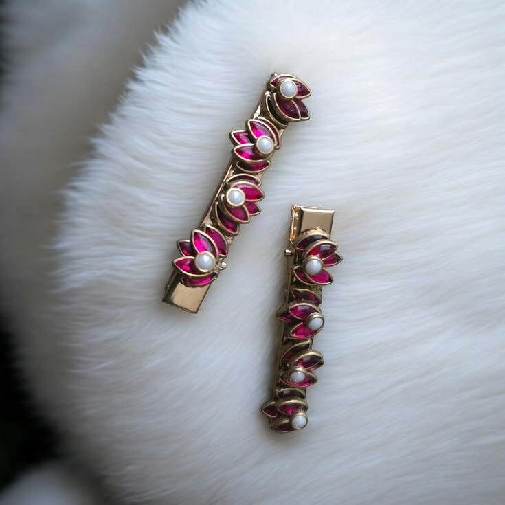 Kundan Alligator Clip